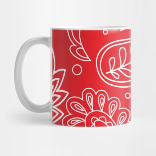 Mandala Pattern Red and White Halloween Fall Autumn Season Mug